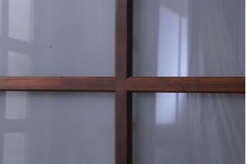 大正期　金具付き!上質なすりガラス戸2枚セット