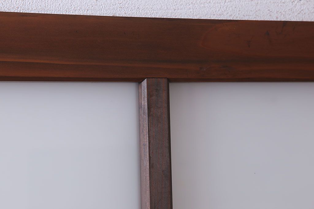 大正期　金具付き!上質なすりガラス戸2枚セット