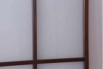 大正期　金具付き!上質なすりガラス戸2枚セット