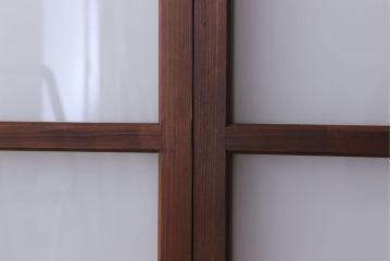 大正期　金具付き!上質なすりガラス戸2枚セット