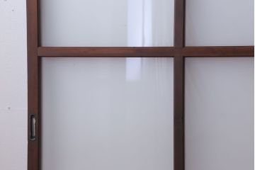 大正期　金具付き!上質なすりガラス戸2枚セット