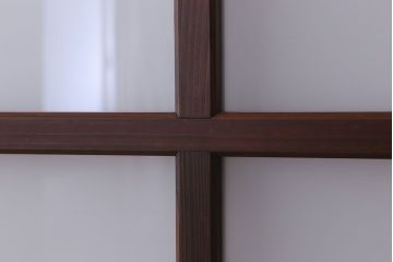 大正期　金具付き!上質なすりガラス戸2枚セット