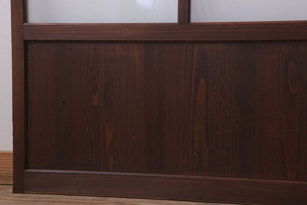 大正期　金具付き!上質なすりガラス戸2枚セット