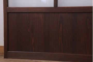 大正期　金具付き!上質なすりガラス戸2枚セット