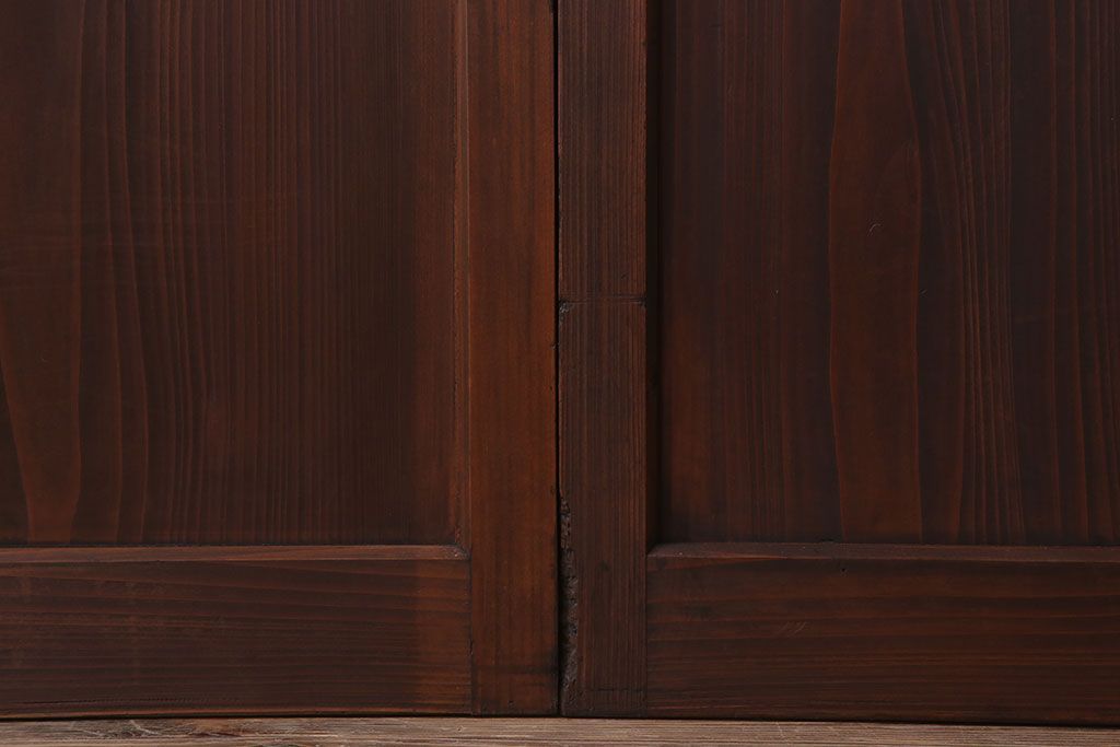 大正期　金具付き!上質なすりガラス戸2枚セット