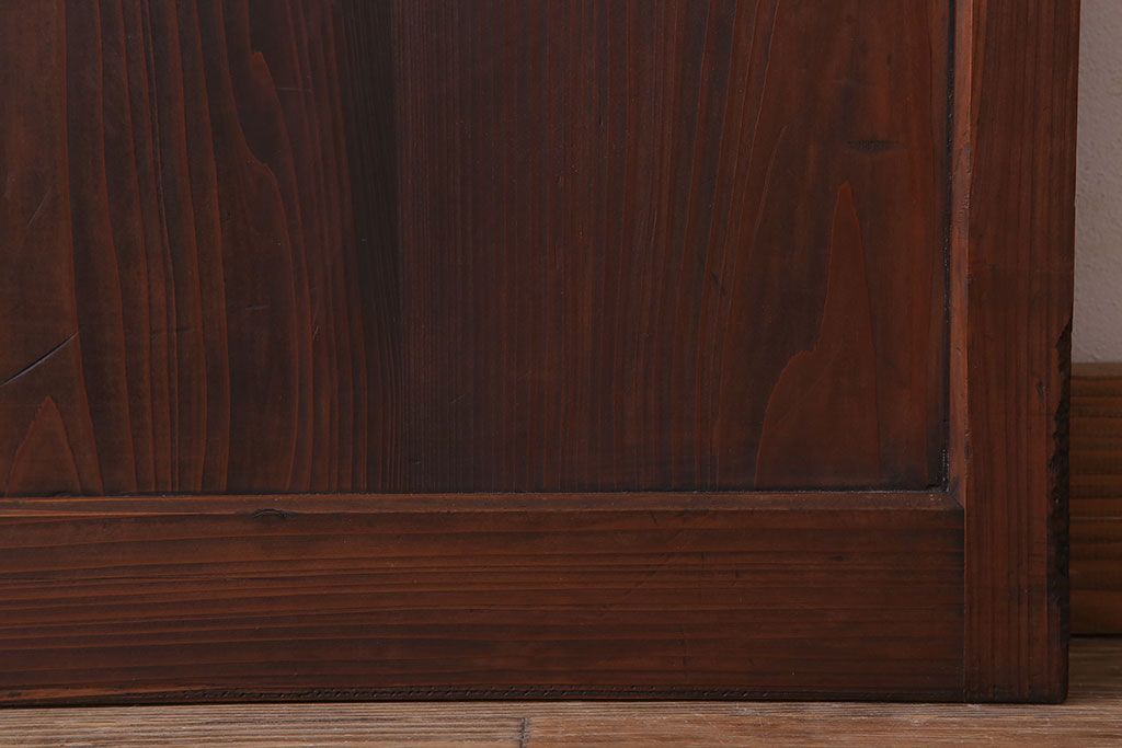 大正期　金具付き!上質なすりガラス戸2枚セット