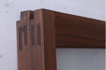 大正期　金具付き!上質なすりガラス戸2枚セット