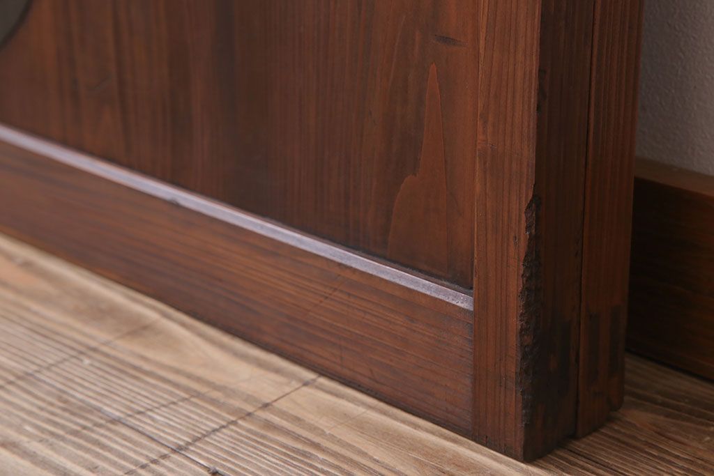 大正期　金具付き!上質なすりガラス戸2枚セット