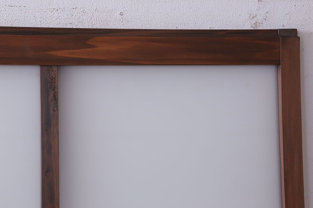 大正期　金具付き!上質なすりガラス戸2枚セット