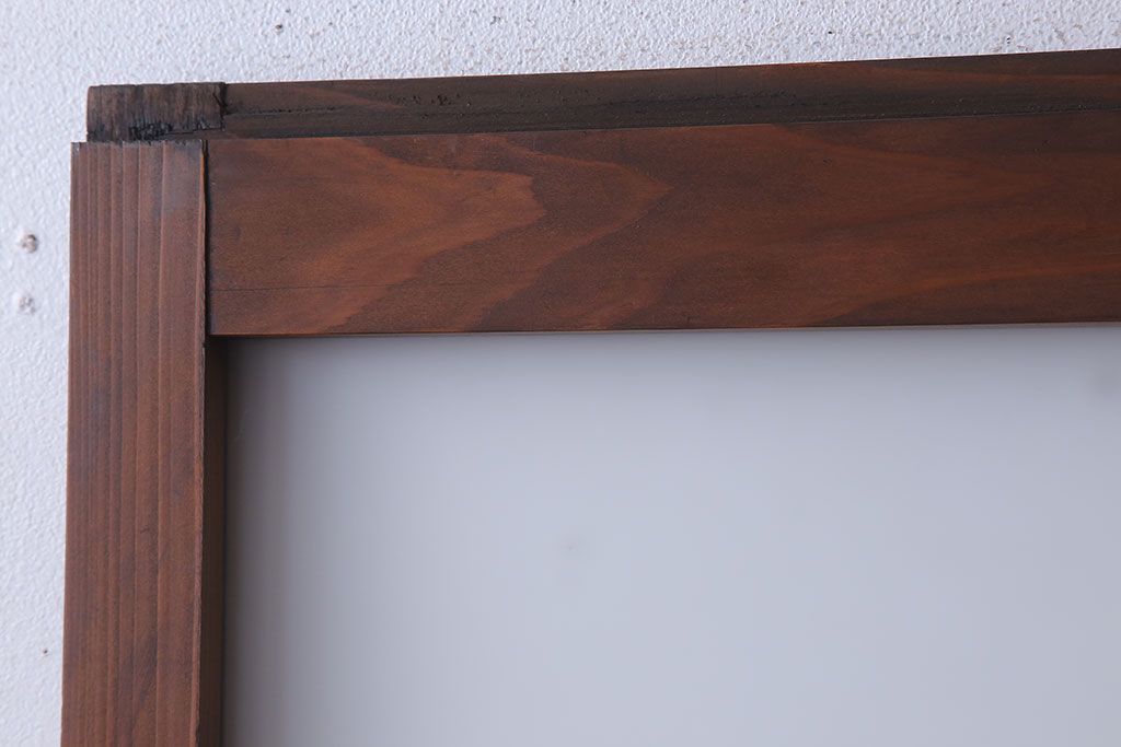 大正期　金具付き!上質なすりガラス戸2枚セット