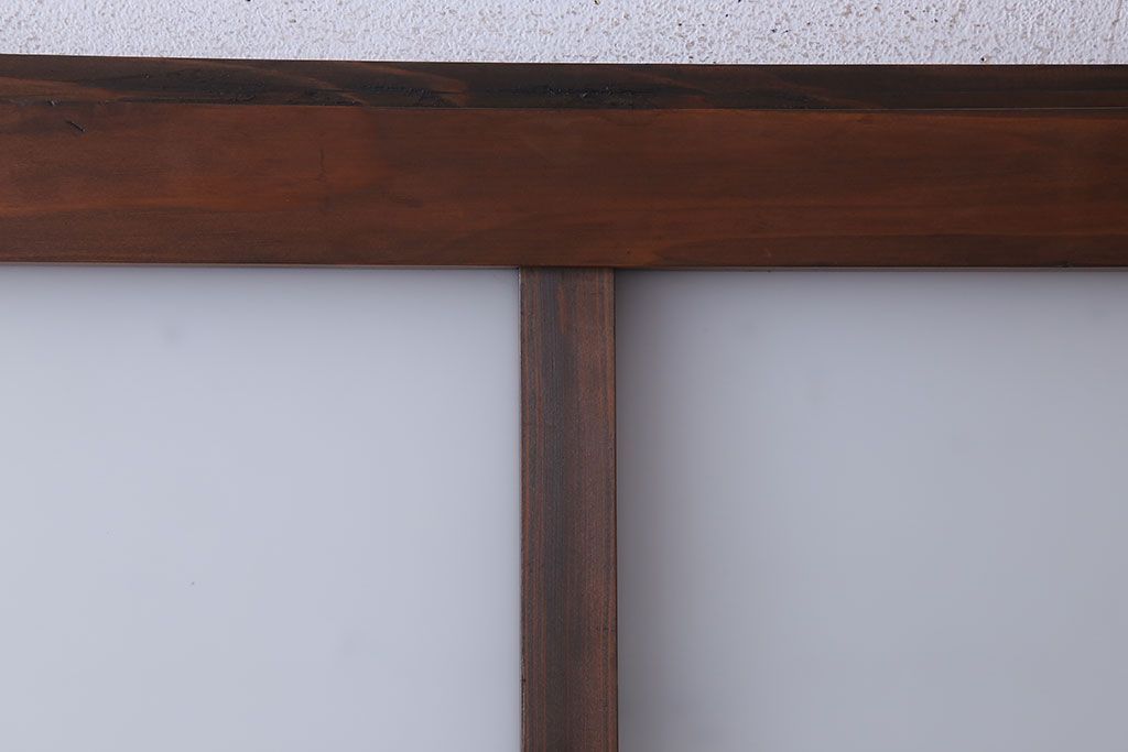 大正期　金具付き!上質なすりガラス戸2枚セット