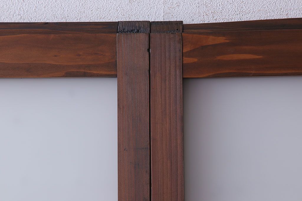 大正期　金具付き!上質なすりガラス戸2枚セット