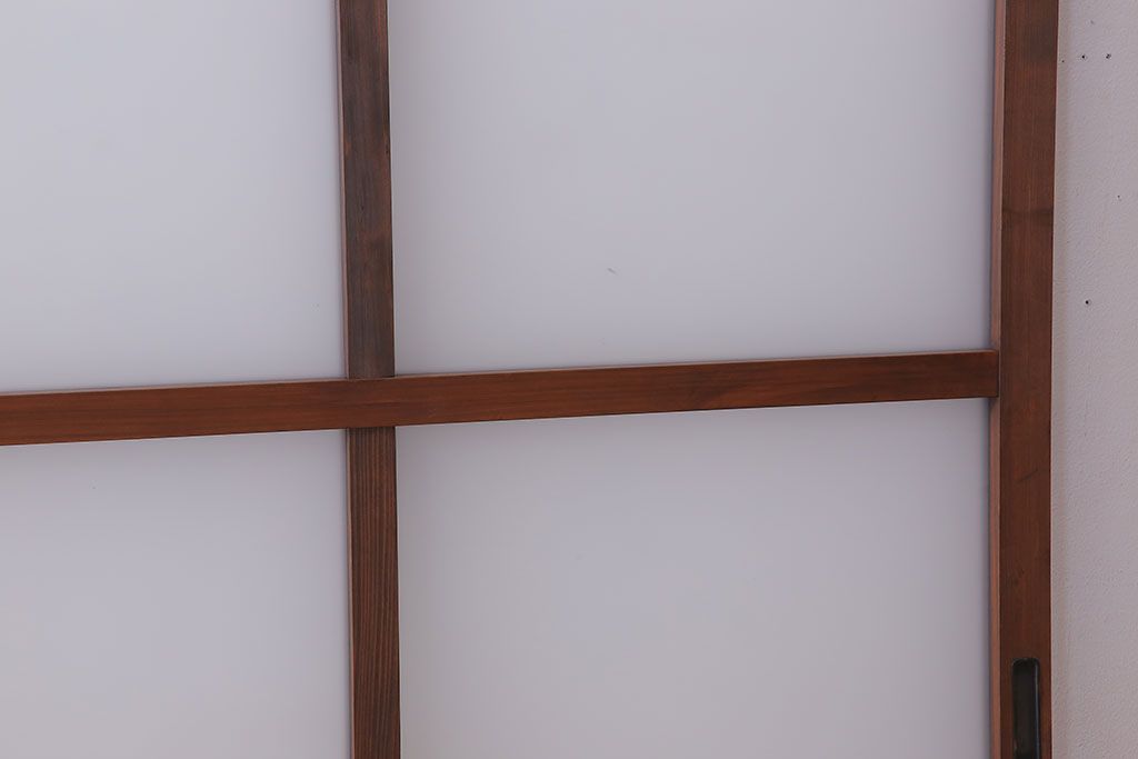 大正期　金具付き!上質なすりガラス戸2枚セット