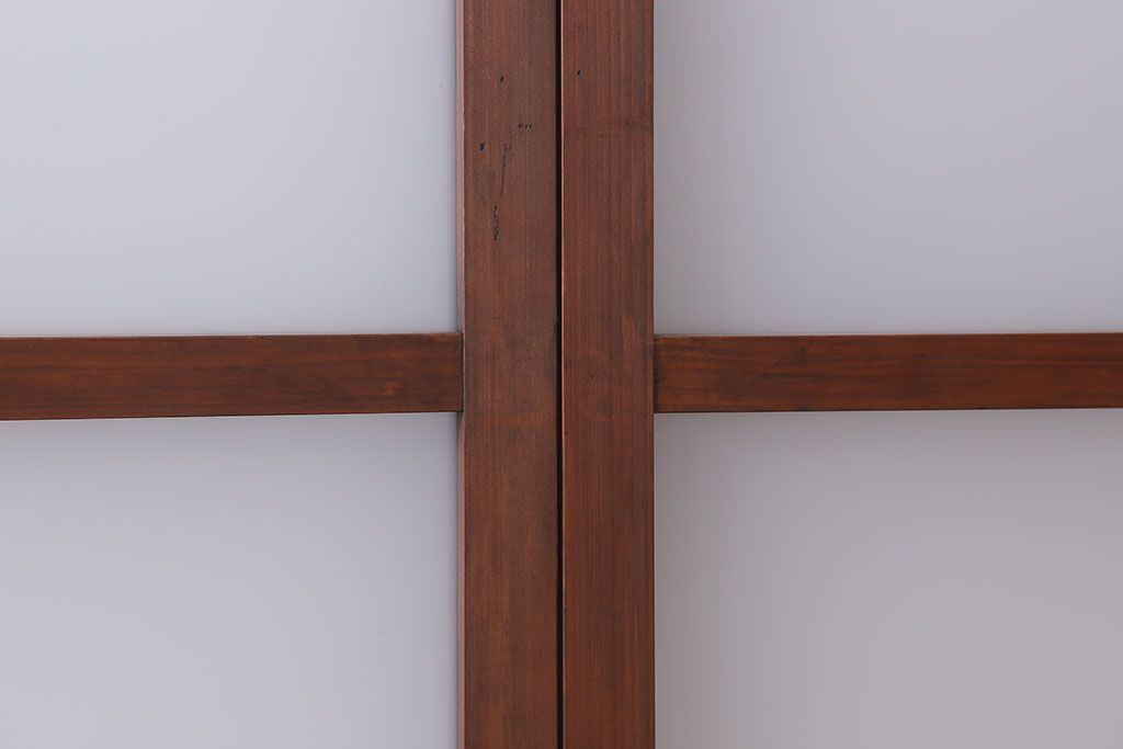 大正期　金具付き!上質なすりガラス戸2枚セット