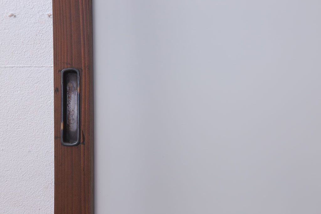 大正期　金具付き!上質なすりガラス戸2枚セット