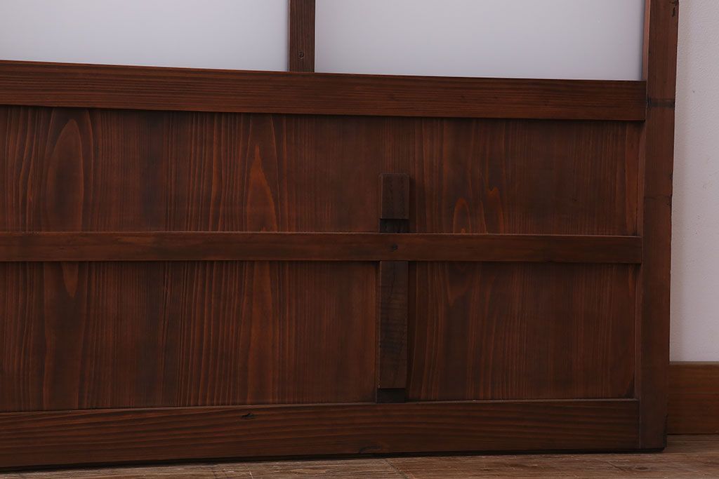 大正期　金具付き!上質なすりガラス戸2枚セット