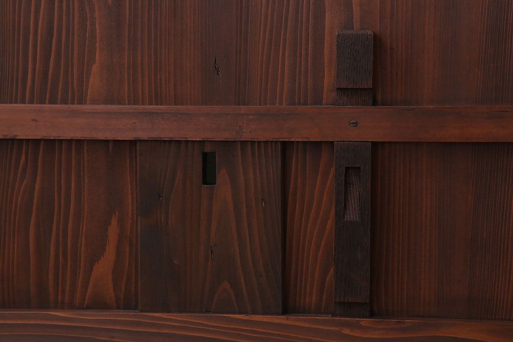 大正期　金具付き!上質なすりガラス戸2枚セット