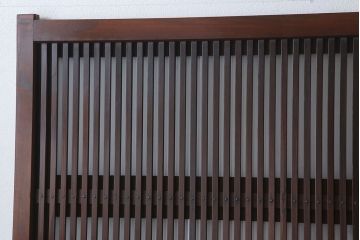 古民具・骨董　裏ガラス付き!ガラス帯のアンティーク格子戸4枚セット