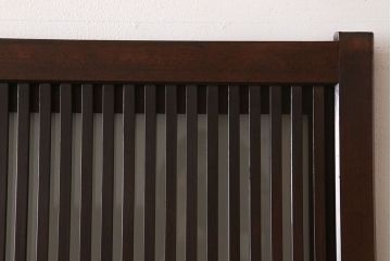 古民具・骨董　裏ガラス付き!ガラス帯のアンティーク格子戸4枚セット