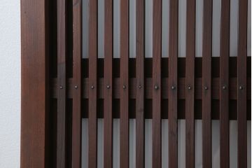 古民具・骨董　裏ガラス付き!ガラス帯のアンティーク格子戸4枚セット