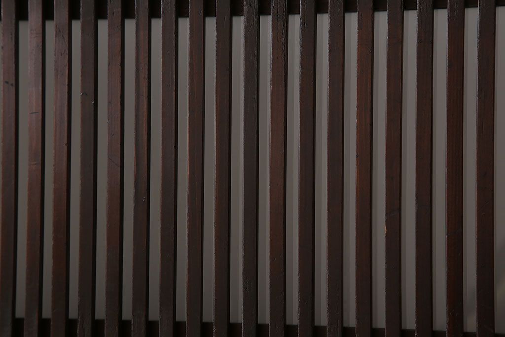 古民具・骨董　裏ガラス付き!ガラス帯のアンティーク格子戸4枚セット