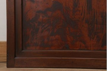 古民具・骨董　裏ガラス付き!ガラス帯のアンティーク格子戸4枚セット