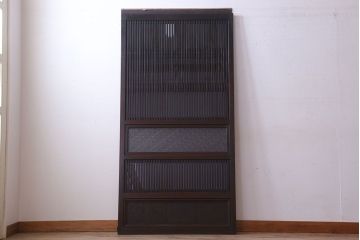 裏ガラス入り!ダイヤガラス帯のアンティーク格子戸