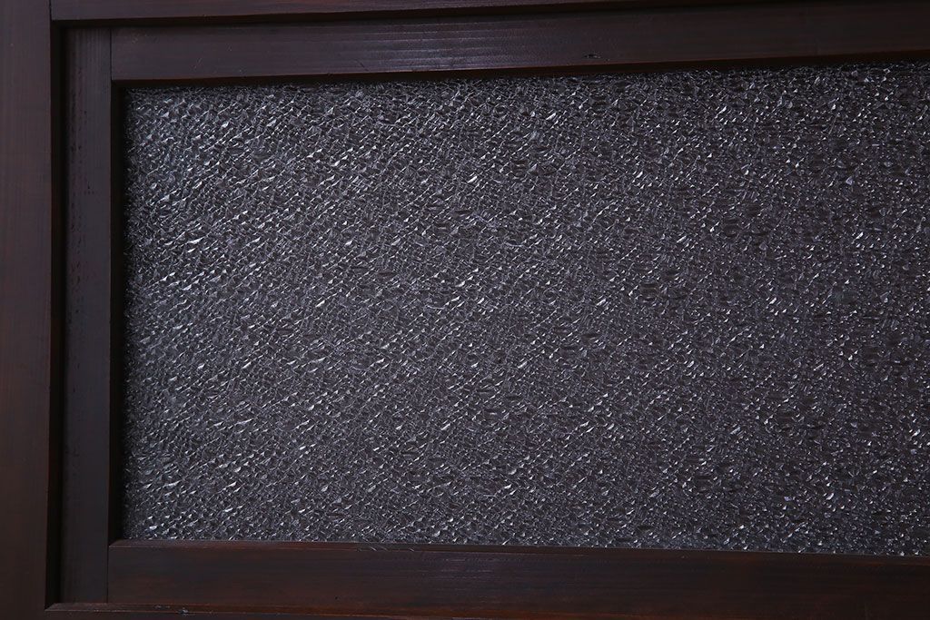 裏ガラス入り!ダイヤガラス帯のアンティーク格子戸