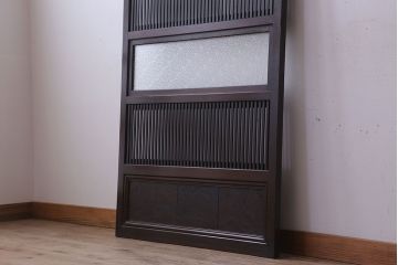 裏ガラス入り!ダイヤガラス帯のアンティーク格子戸