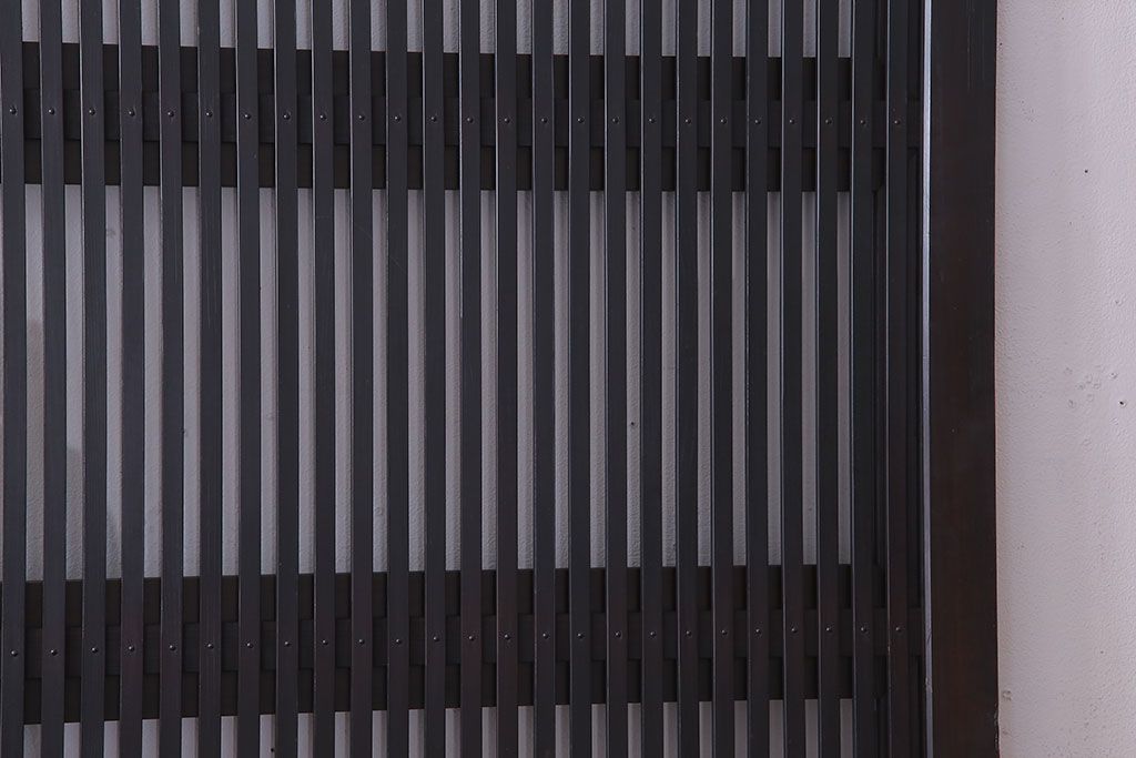 裏ガラス入り!ダイヤガラス帯のアンティーク格子戸