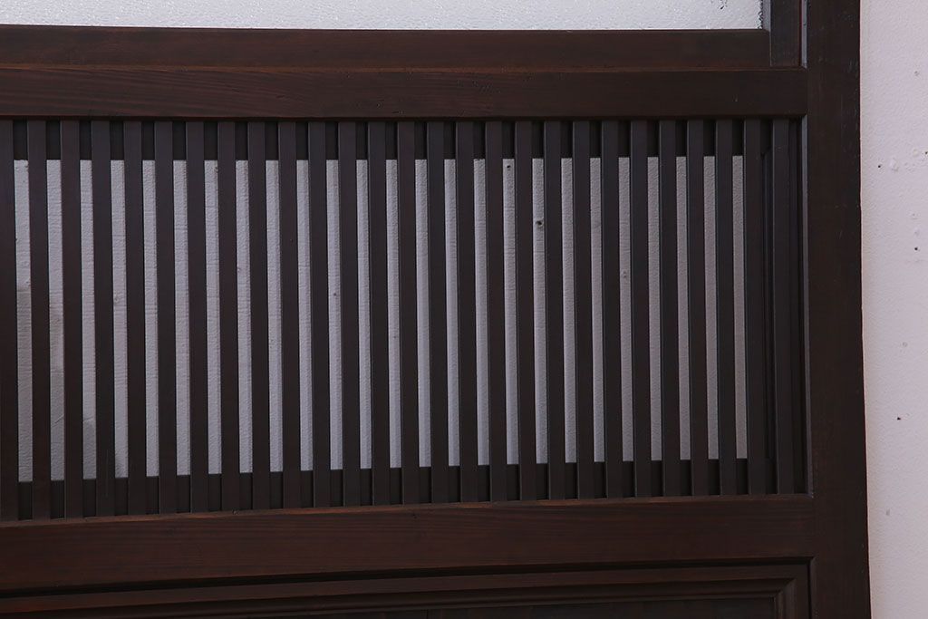 裏ガラス入り!ダイヤガラス帯のアンティーク格子戸