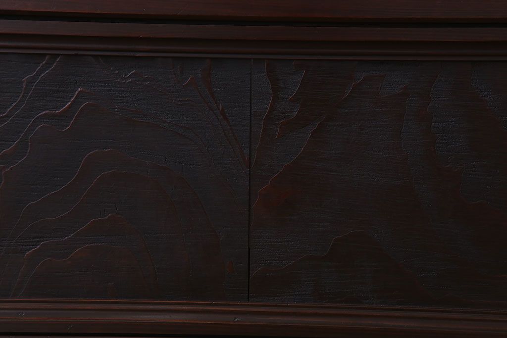 裏ガラス入り!ダイヤガラス帯のアンティーク格子戸