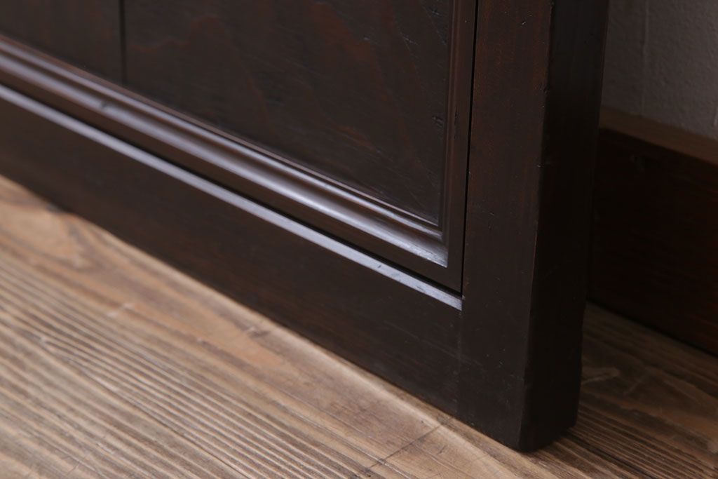 裏ガラス入り!ダイヤガラス帯のアンティーク格子戸