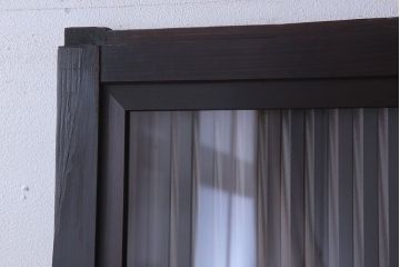 裏ガラス入り!ダイヤガラス帯のアンティーク格子戸
