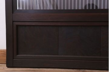 裏ガラス入り!ダイヤガラス帯のアンティーク格子戸