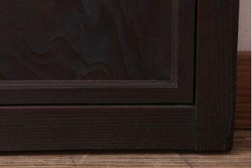 裏ガラス入り!ダイヤガラス帯のアンティーク格子戸