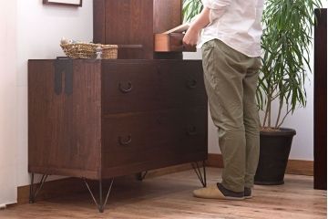 アンティーク家具　鉄脚付き!古い桐箪笥ローボード(1)