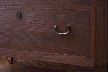 アンティーク家具　鉄脚付き!古い桐箪笥ローボード(1)