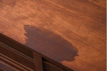 アンティーク家具　古い木製の小ぶりな引き戸収納棚