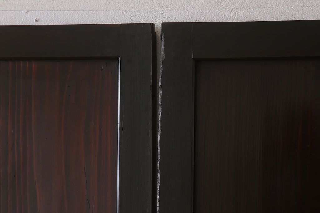 古民具・骨董　アンティークのクリアガラス帯戸4枚セット