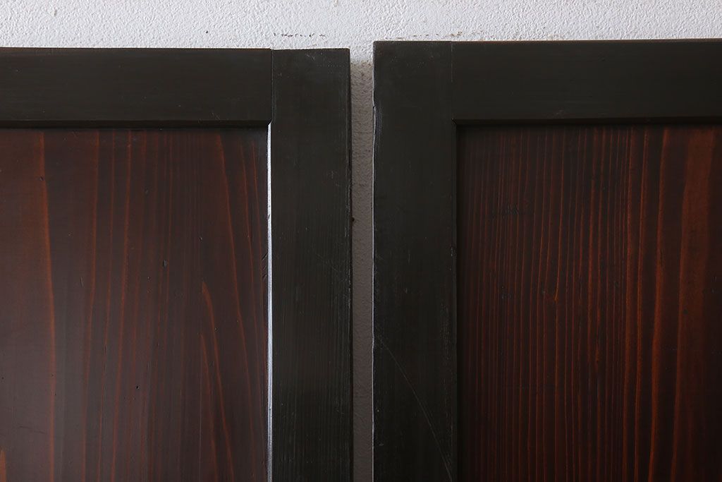 古民具・骨董　アンティークのクリアガラス帯戸4枚セット