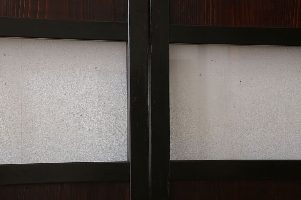 古民具・骨董　アンティークのクリアガラス帯戸4枚セット