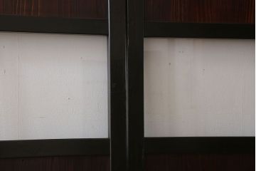 古民具・骨董　アンティークのクリアガラス帯戸4枚セット