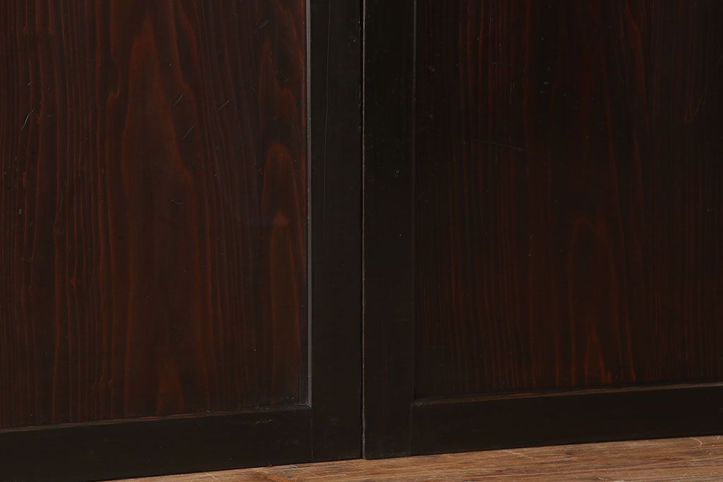 古民具・骨董　アンティークのクリアガラス帯戸4枚セット