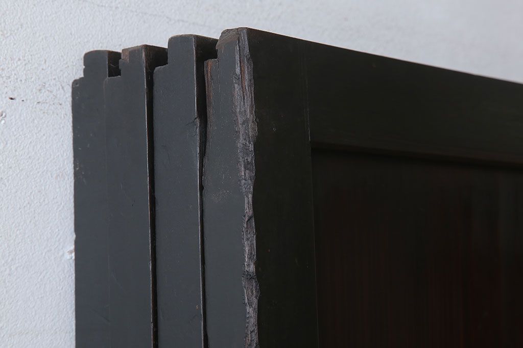 古民具・骨董　アンティークのクリアガラス帯戸4枚セット