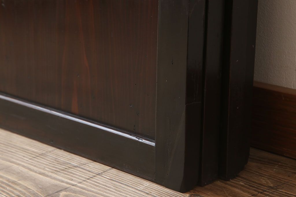 古民具・骨董　アンティークのクリアガラス帯戸4枚セット