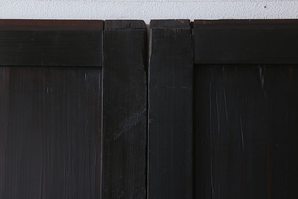 古民具・骨董　アンティークのクリアガラス帯戸4枚セット