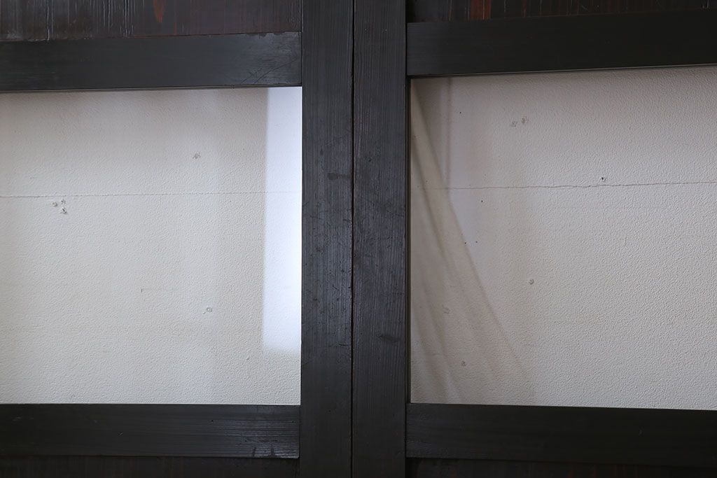 古民具・骨董　アンティークのクリアガラス帯戸4枚セット