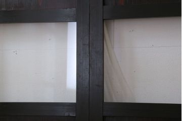 古民具・骨董　アンティークのクリアガラス帯戸4枚セット