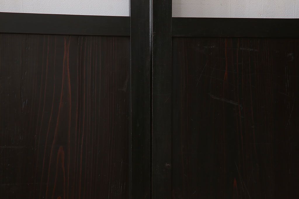 古民具・骨董　アンティークのクリアガラス帯戸4枚セット